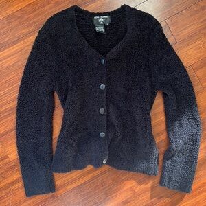 Vintage Nina Charles for Kasper Black Fuzzy Cardigan